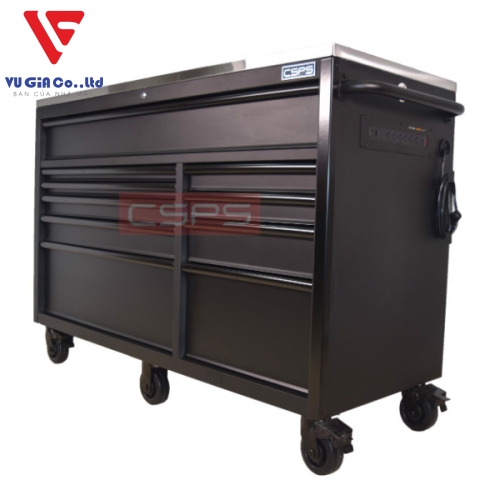 CSPS tool cabinet 155cm - 10 black drawers