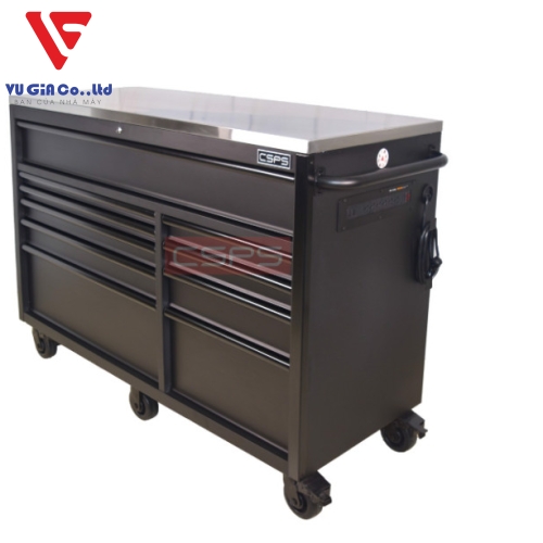 CSPS tool cabinet 155cm - 10 black drawers