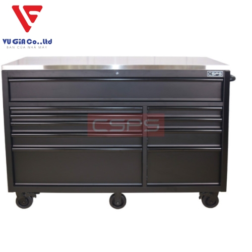 CSPS tool cabinet 155cm - 10 black drawers