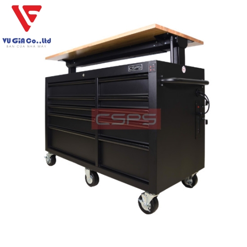 CSPS tool cabinet 142cm - 10 drawers red/black
