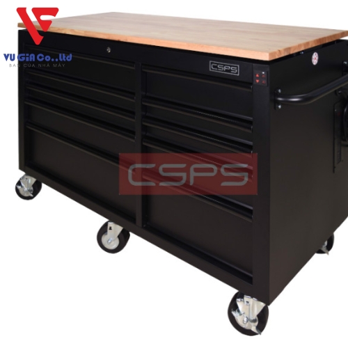 CSPS tool cabinet 142cm - 10 drawers red/black