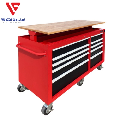 CSPS tool cabinet 142cm - 10 drawers red/black
