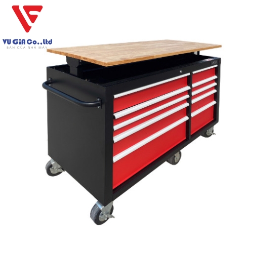 CSPS tool cabinet 142cm - 10 drawers red/black