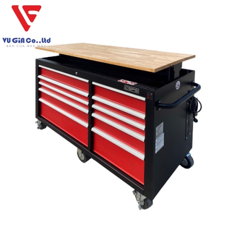 CSPS tool cabinet 142cm - 10 drawers red/black