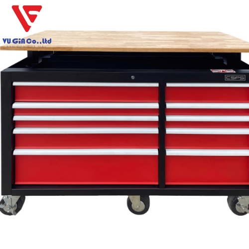 CSPS tool cabinet 142cm - 10 drawers red/black