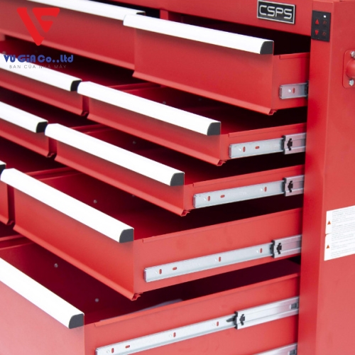 CSPS tool cabinet 142cm - 10 drawers red/black