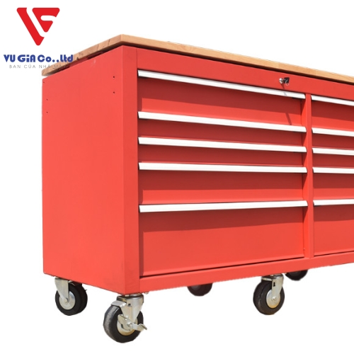 CSPS tool cabinet 142cm - 10 drawers red/black