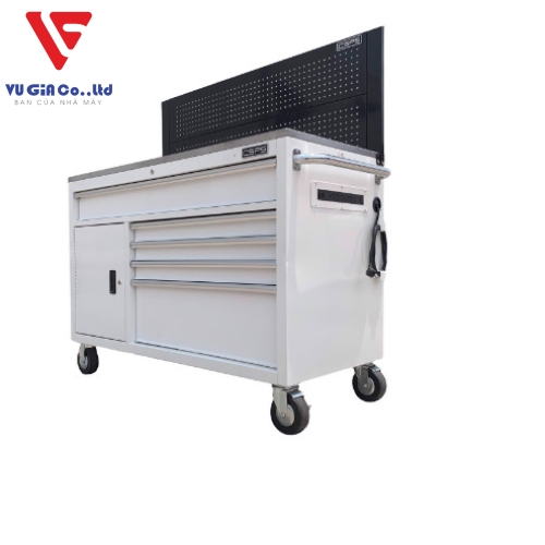 CSPS tool cabinet 132cm - 05 white drawers