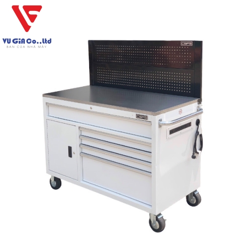CSPS tool cabinet 132cm - 05 white drawers