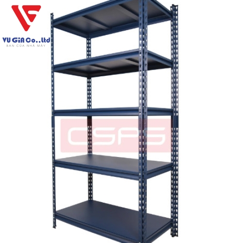 CSPS 5-tier steel shelf with steel compartments 76cm - 91cm - 107cm - 122cm - 152cm