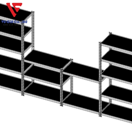 CSPS 5-tier steel shelf with steel compartments 76cm - 91cm - 107cm - 122cm - 152cm
