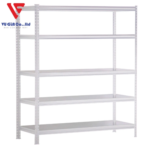 CSPS 5-tier steel shelf with steel compartments 76cm - 91cm - 107cm - 122cm - 152cm