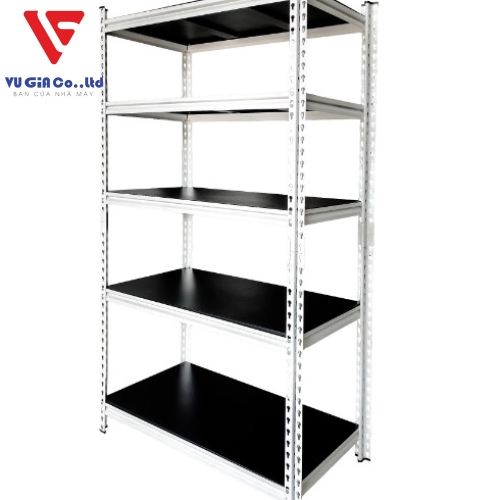 CSPS 5-tier steel shelf with steel compartments 76cm - 91cm - 107cm - 122cm - 152cm