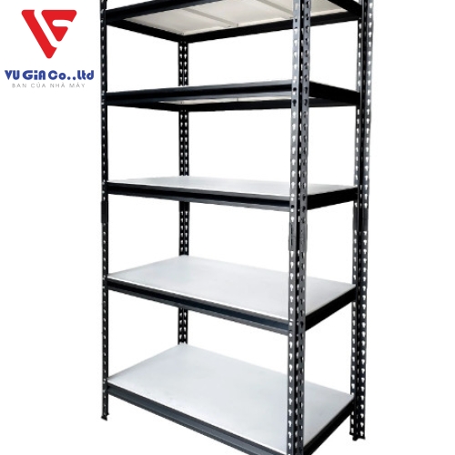 CSPS 5-tier steel shelf with steel compartments 76cm - 91cm - 107cm - 122cm - 152cm