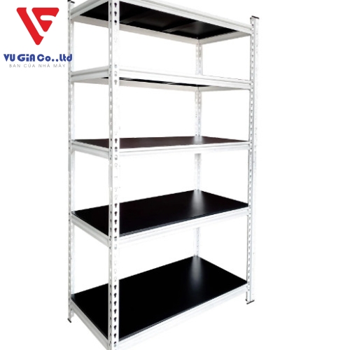 CSPS 5-tier steel shelf with steel compartments 76cm - 91cm - 107cm - 122cm - 152cm