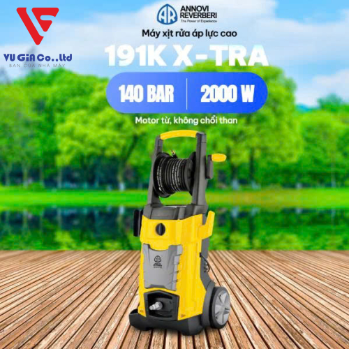 MÁY XỊT RỬA CHUYÊN DỤNG ANNOVI REVERBERI ITALY 191K X-TRA – MOTOR TỪ – ÁP LỰC CAO 140BAR, 2000W
